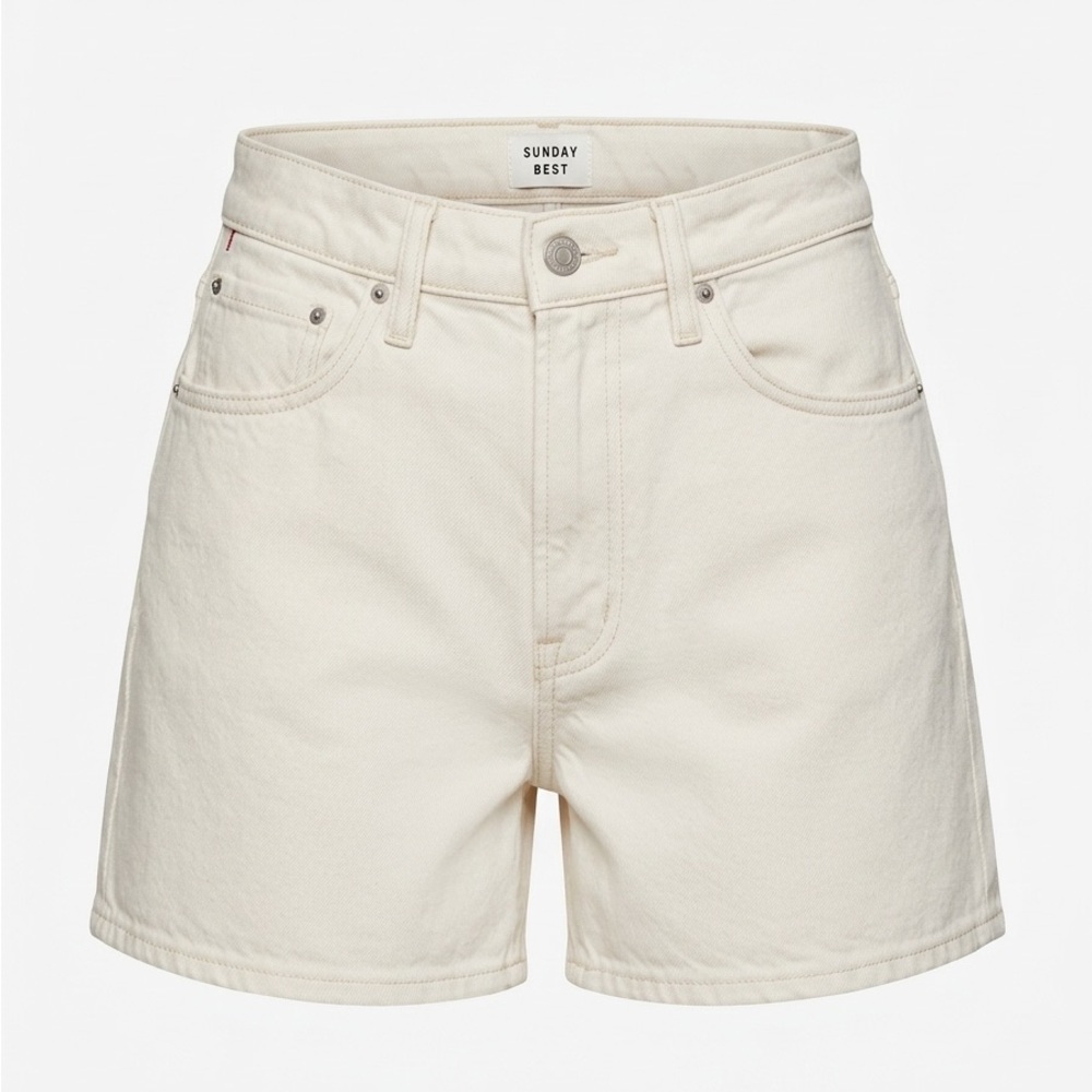Sunday Best Women's Cream High-Rise Denim Shorts size 29